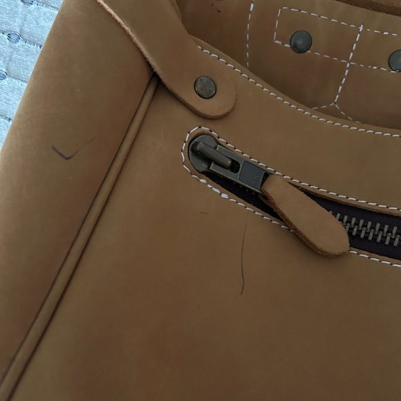 J Peterman Suede Mail Bag - Picture 5 of 8